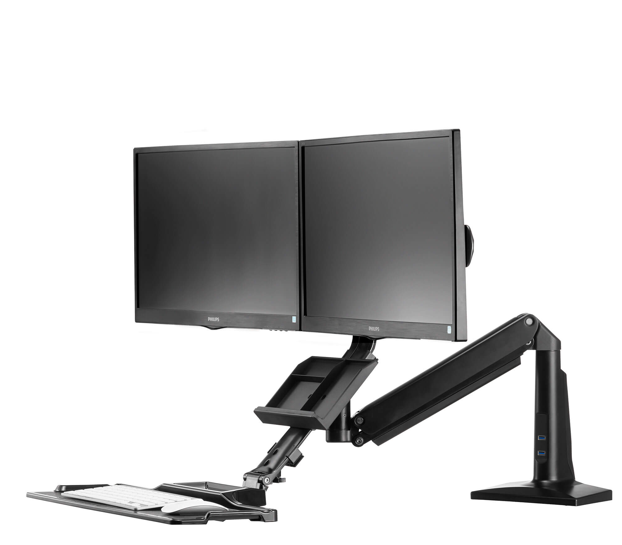 Estacion de trabajo con doble pantalla para pc Estacion de trabajo con doble pantalla para pc